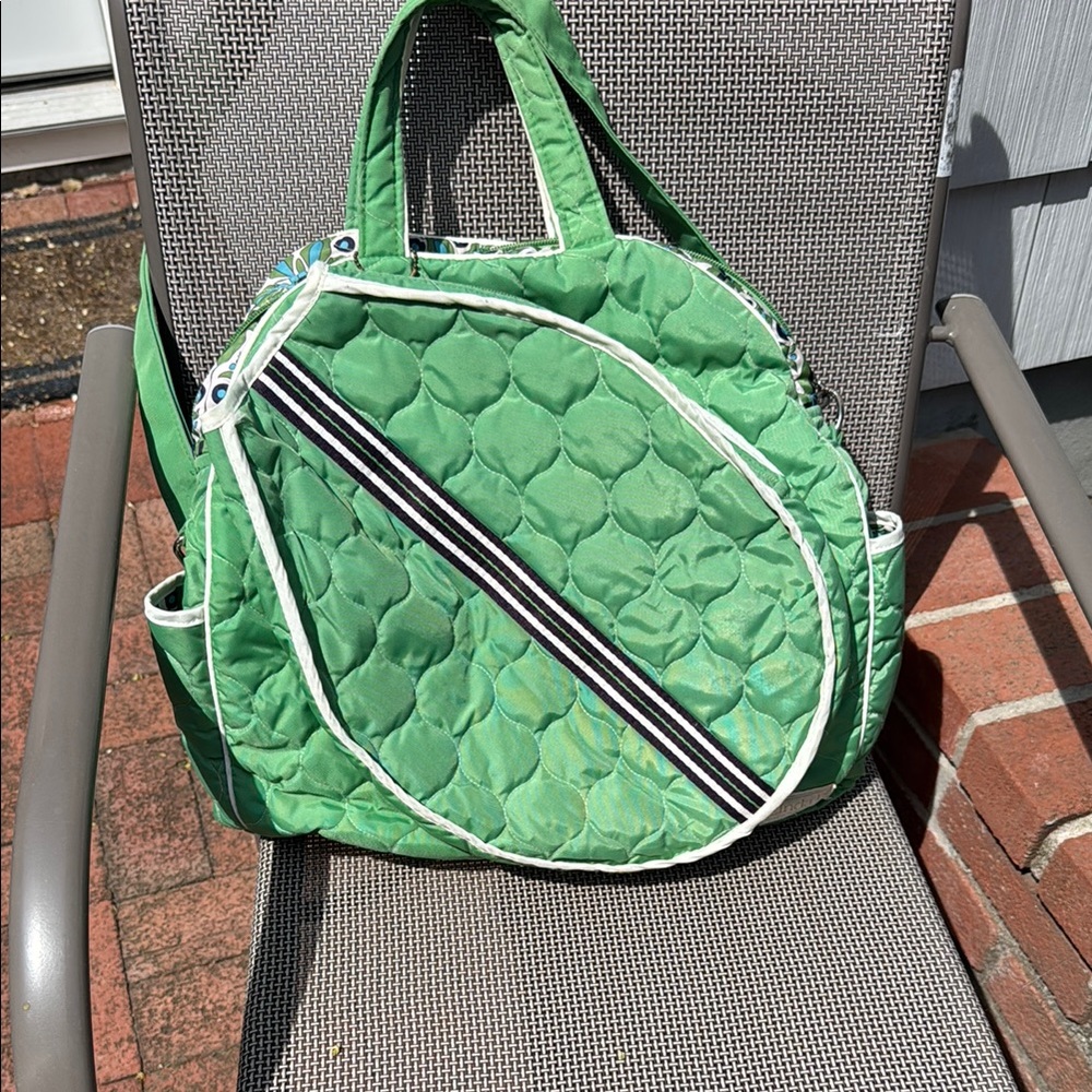 Green Quilted Women's Tennis Bag
